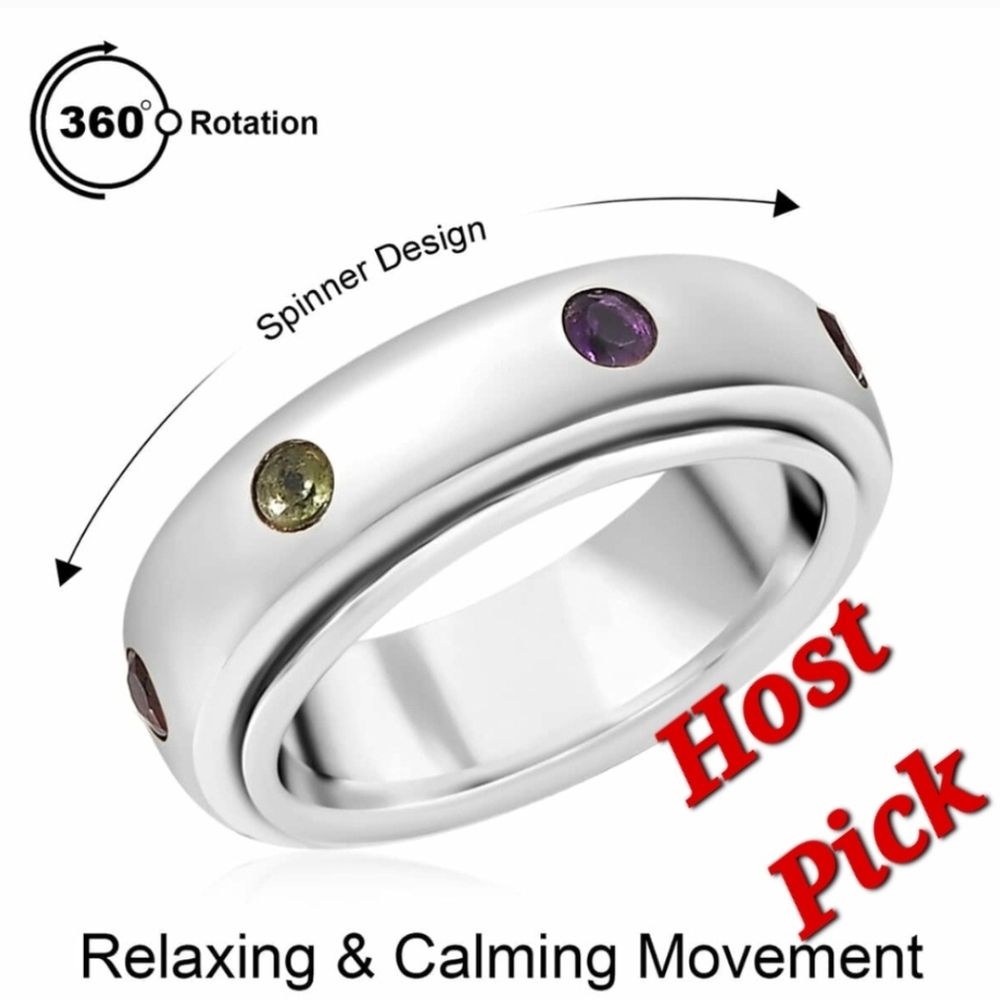 Host Pick NWOT Chakra Gemstone / Anxiety Spinner Ring Size 8